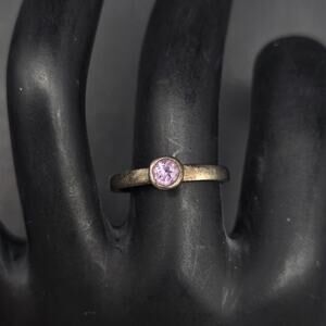 Sterling Silver Amethyst Ring Size 6 925 Signed PB Dainty Petite Vintage